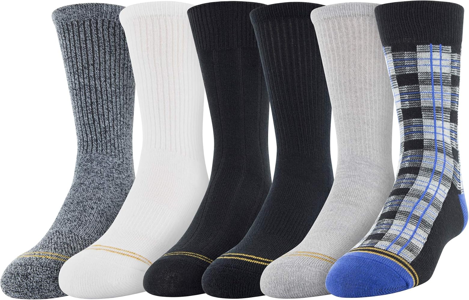 GOLDTOE Boys' Total Package Crew Socks, 6-Pairs