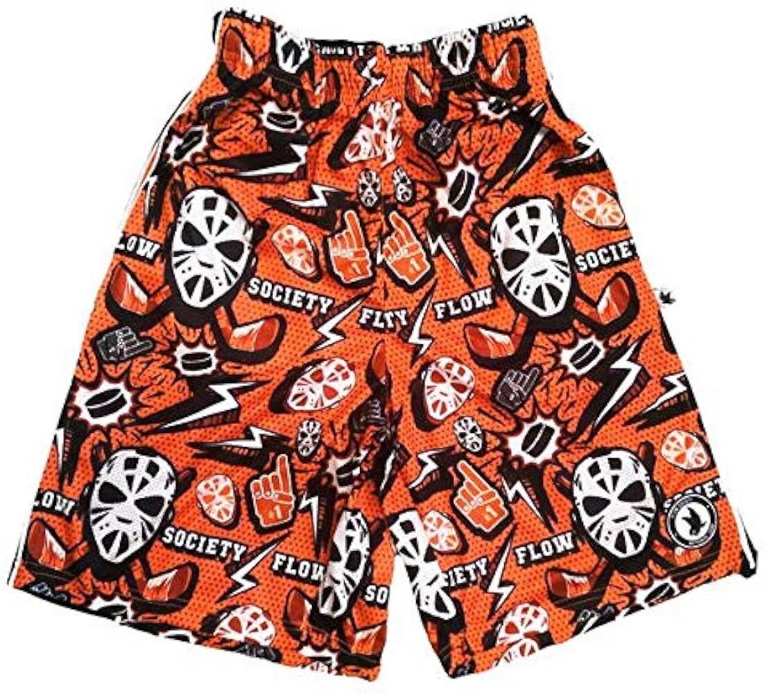 Flow Society Boys' Hat Trick Orange Shorts - Boys Athletic Shorts