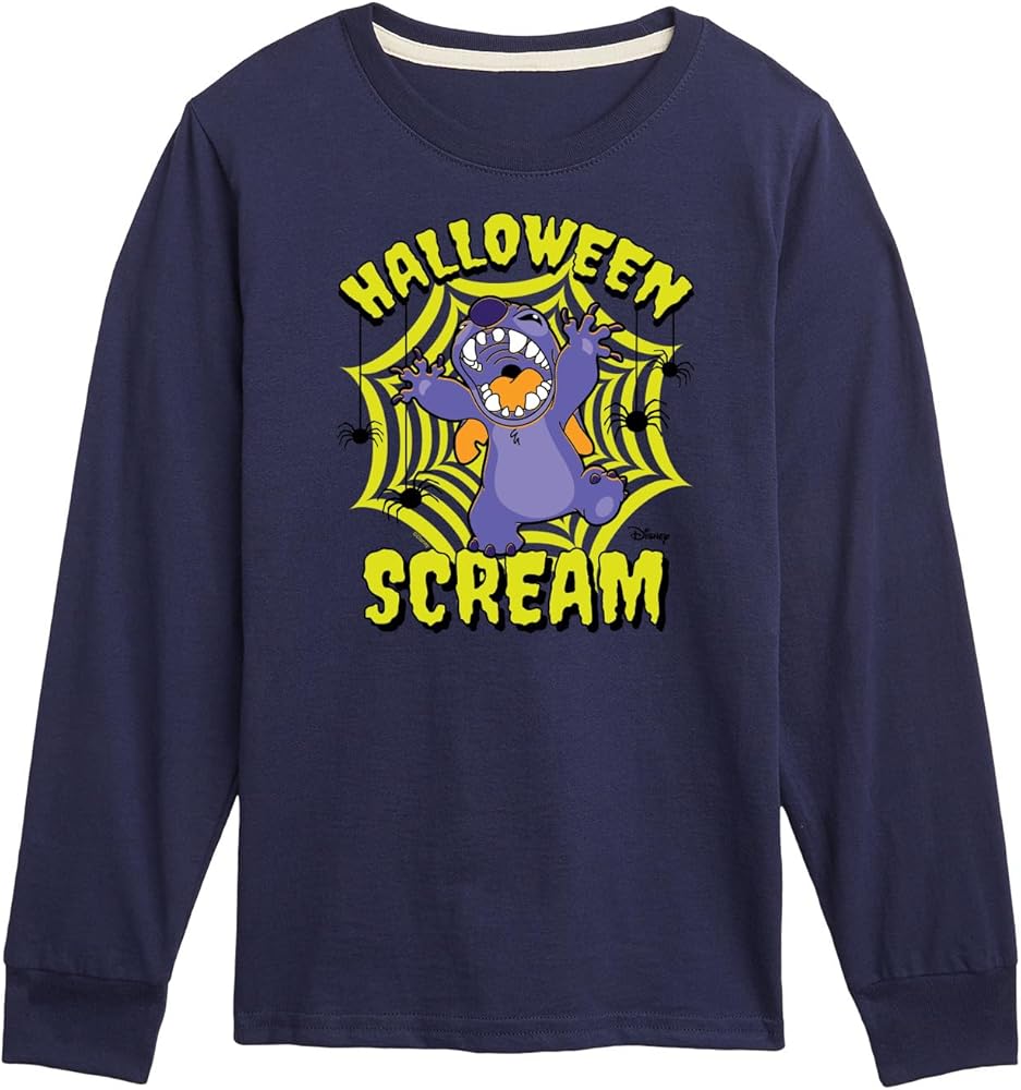 Disney Lilo & Stitch - Halloween Scream Spiders - Toddler & Youth Long Sleeve Graphic T-Shirt