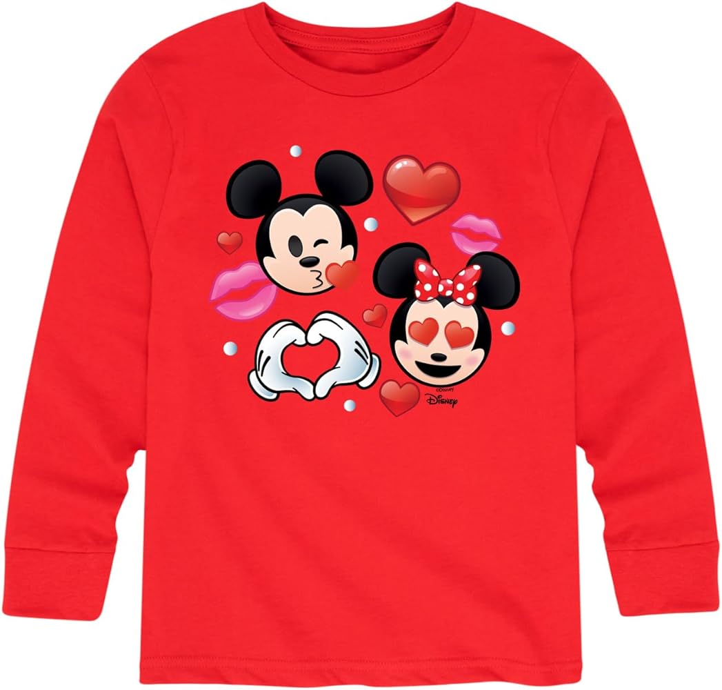 Disney - Mickey Minnie Love - Toddler and Youth Long Sleeve Graphic T-Shirt