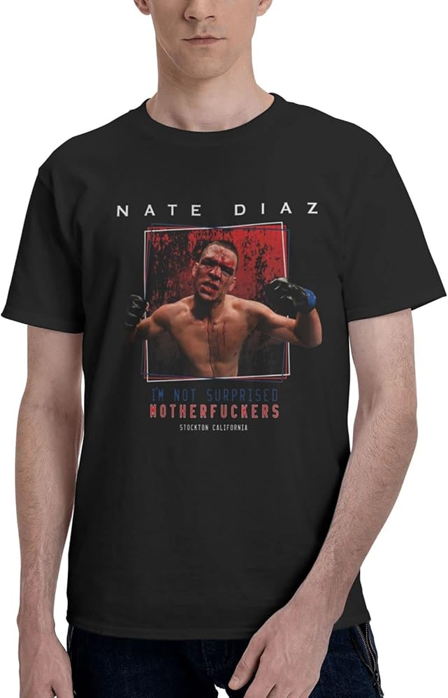 Nate Diaz T Shirt Boys Summer Comfortable Fit Soft Short Sleeve Round Neck Basic Tee Tops