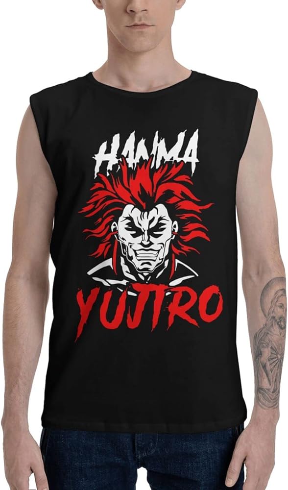 Anime Baki The Grappler Yujiro Hanma Tank Top Mens Summer Sleeveless Tee Casual Running Workout Sport Vest