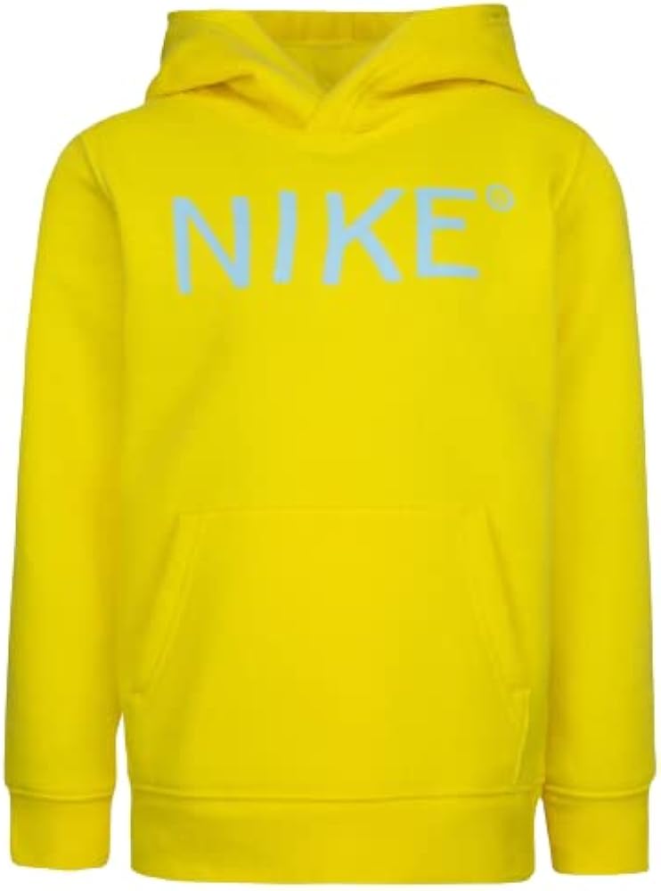 Nike Boys Wordmark Smiley Face Graphic Hoodie (as1, numeric, numeric_4, regular, Yellow)