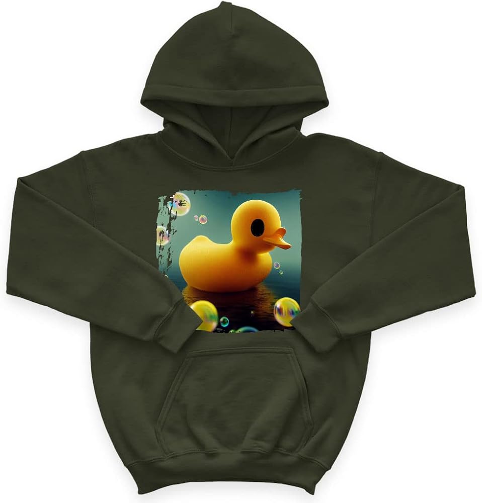 Cute Duck Art Kids' Sponge Fleece Hoodie - Graphic Art Kids' Hoodie - Cute Hoodie for Kids