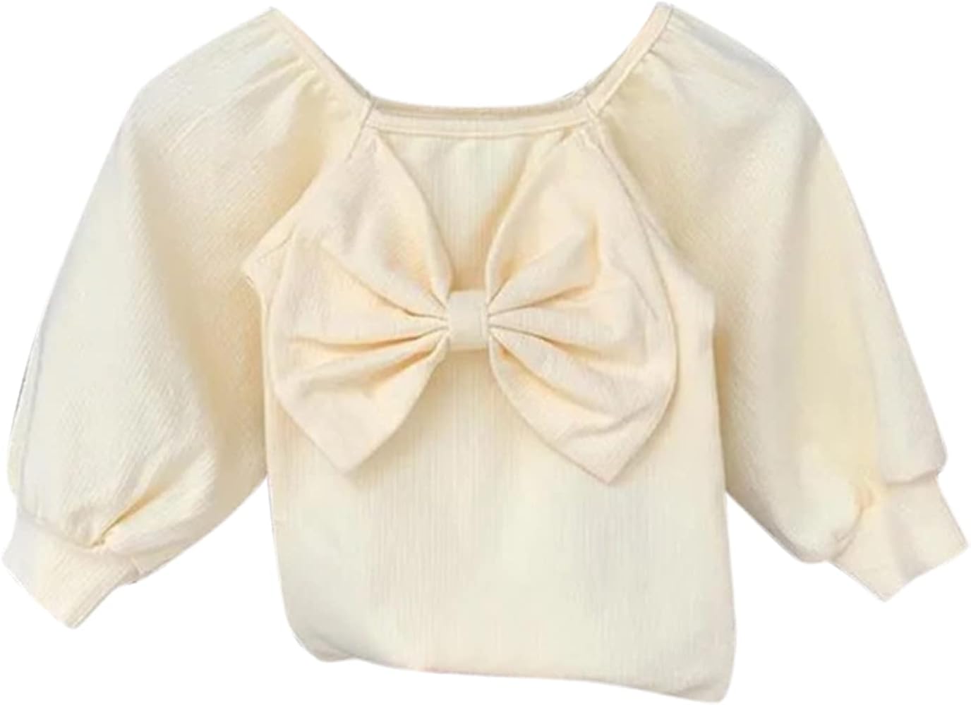 Kids Toddler Infant Newborn Baby Girls Solid Bowknot Long Ruffled Sleeve Blouse Tops Outfits Clothes 2t Shirts