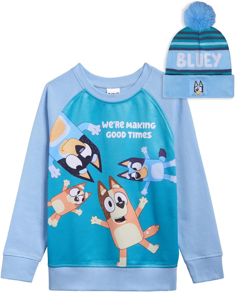 Bluey Bingo Fleece Sweatshirt and Hat Toddler to Little Kid