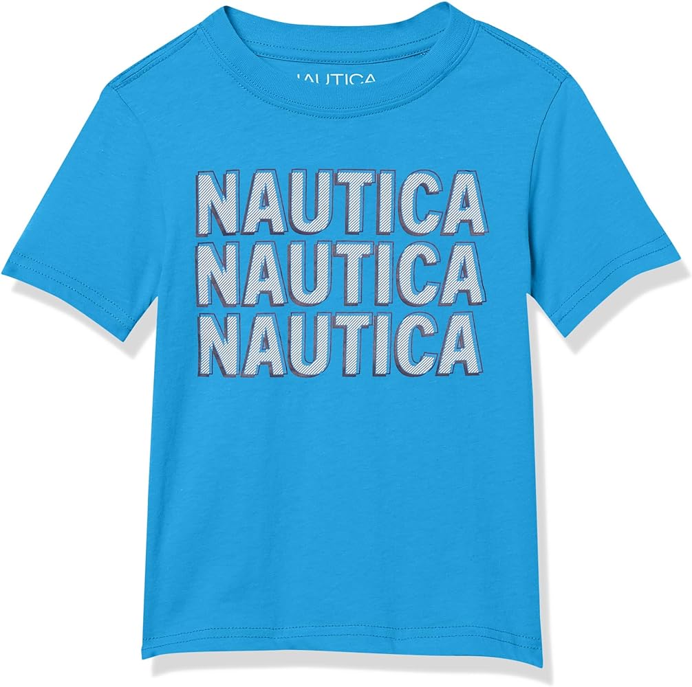 Nautica Boys' Short Sleeve Graphic Crew Neck T-shirt, Soft, Comfortable, Relaxed Fit