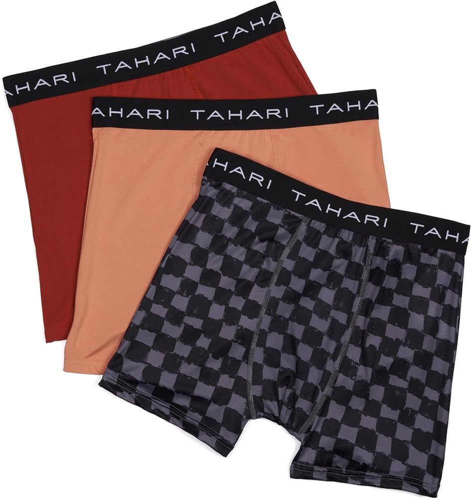 TAHARI Big Boys Printed and Solid Boxer Briefs Underwear with Logo Waistband