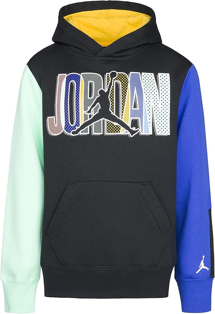 Jordan Boy's Mismatch Fleece Pullover (Little Kids) Black 6 (Little Kid)