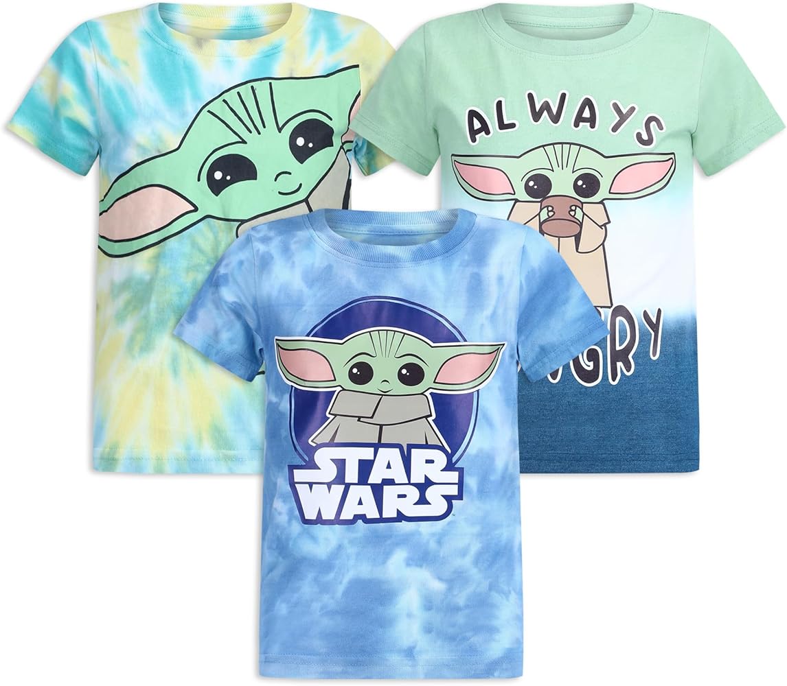 STAR WARS Grogu Boys 3 Pack T-Shirts for Infants, Toddlers, and Big Kids