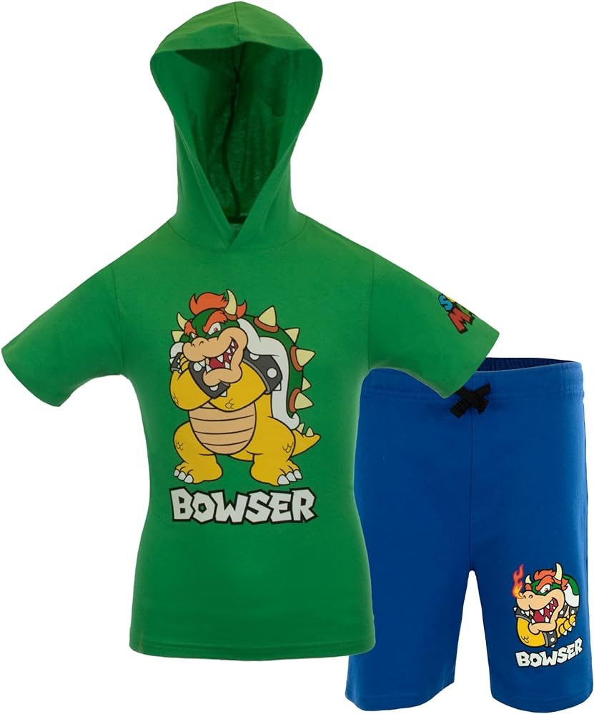 Nintendo Characters Super Mario Lightweight Costume Short Sleeve Hoodie T-Shirt & Shorts Set