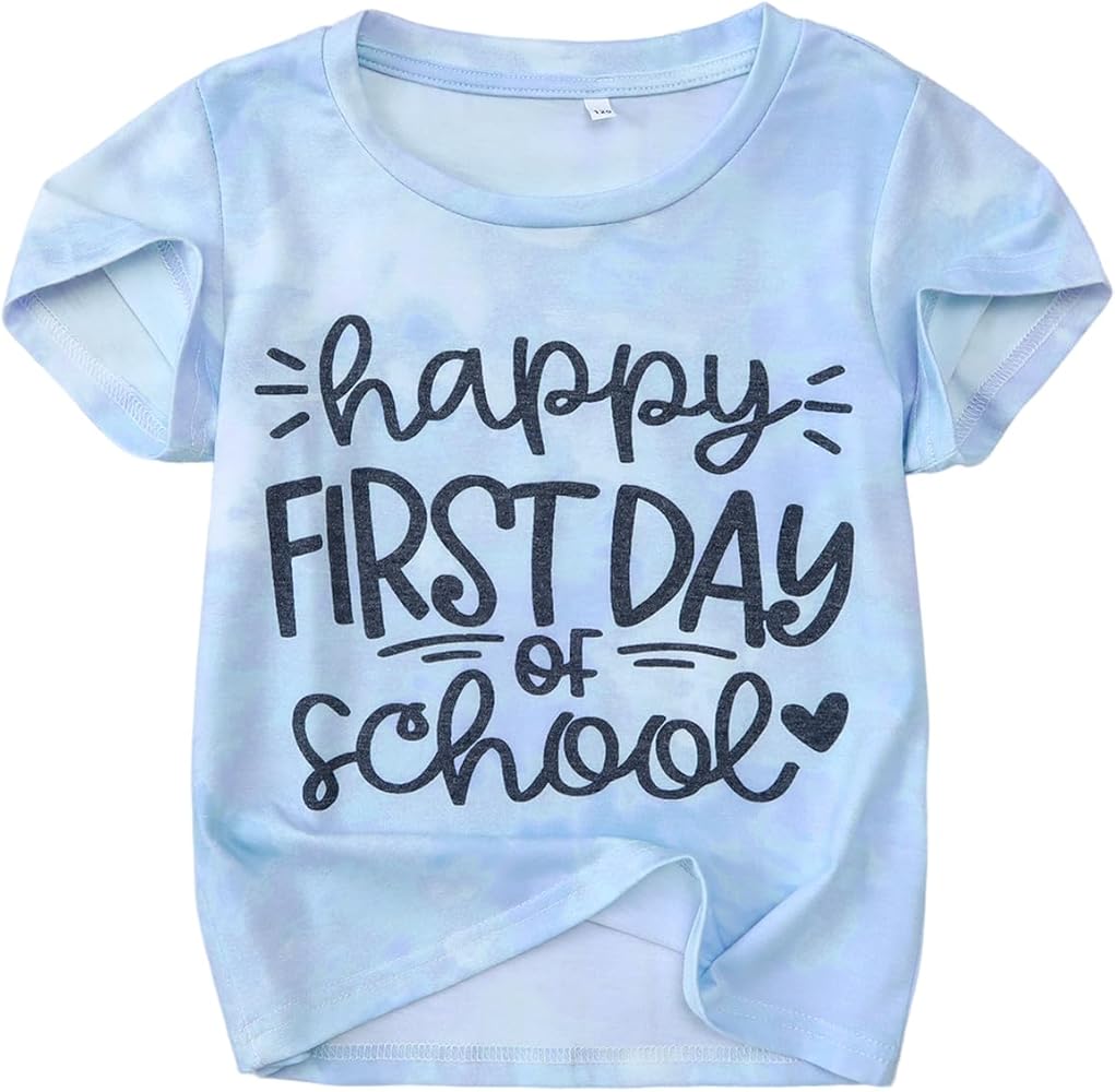 CM C&M WODRO First Day of School Shirt for Kids Girls Boys Back to School Outfits Tie Dye T-Shirt Student Graphic Tees Tops