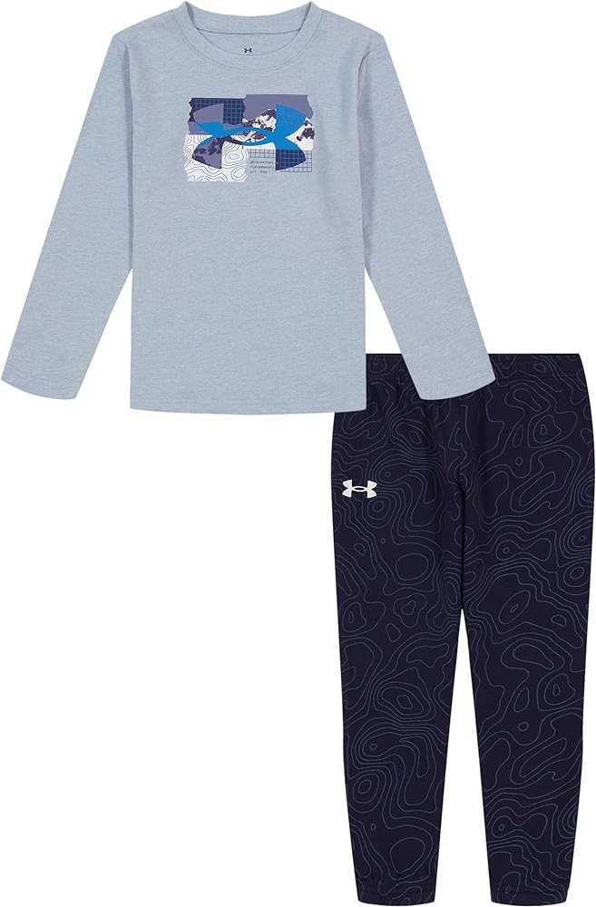 Under Armour Boys Outdoor Set, Cohesive Pants Or Shorts & Top Clothing Set, Harbor Blue, 12M US