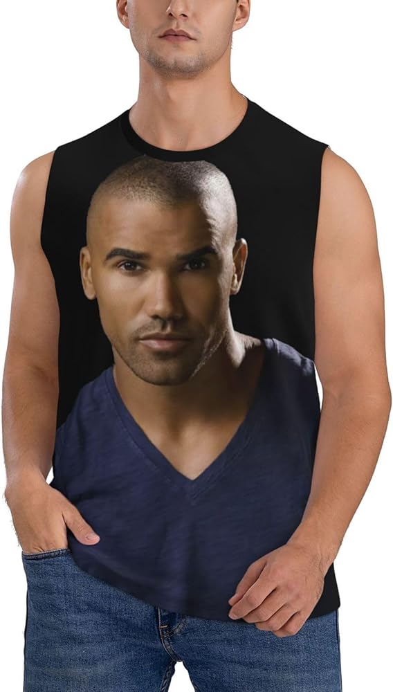 Shemar Moore Tank Top Men's Summer Casual Novelty Polyester Sleeveless Tee Shirts for Men