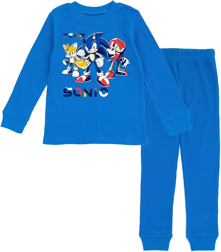 SEGA Sonic the Hedgehog Tails Knuckles Thermal T-Shirt Pants Little Kid to Big Kid