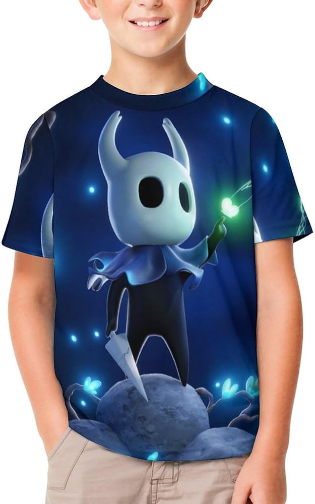 Hollow Gaming Knight Children's T-Shirt for Boys Girls Kids Crewneck Tee Shirts Short Sleeve Lightweight Blouse Tops