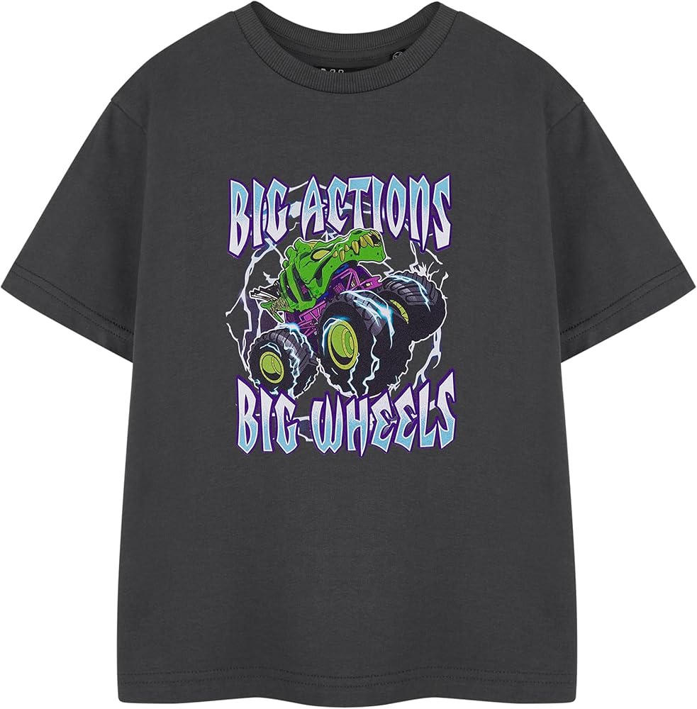 Hot Wheels Monster Trucks Boys Short Sleeved T-Shirt Tee for Kids Options | Official Merchandise for Children & Teens