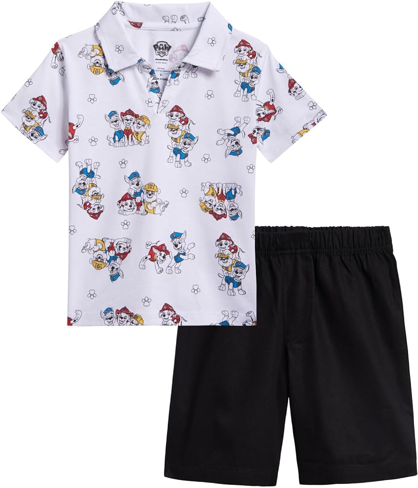 Paw Patrol Chase Marshall Rubble Polo Shirt and Shorts Toddler to Little Kid