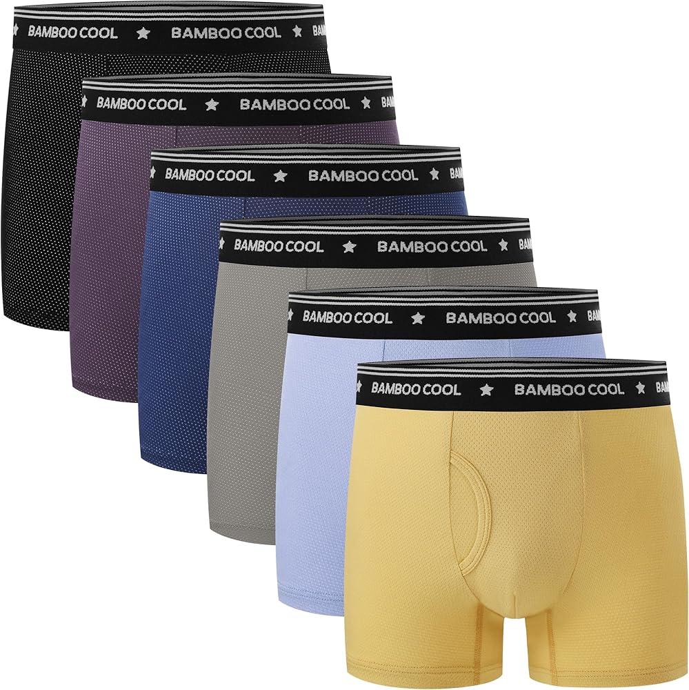 Boy's Cool Mesh Underwear Breathable Boxer Briefs Moisture-Wicking Multicolor 6 Pack