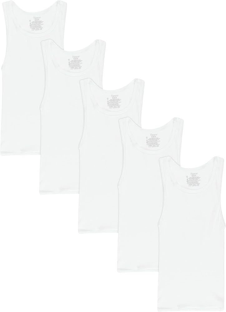 Hanes boys Ecosmart Cotton Tank Undershirt 5-Pack