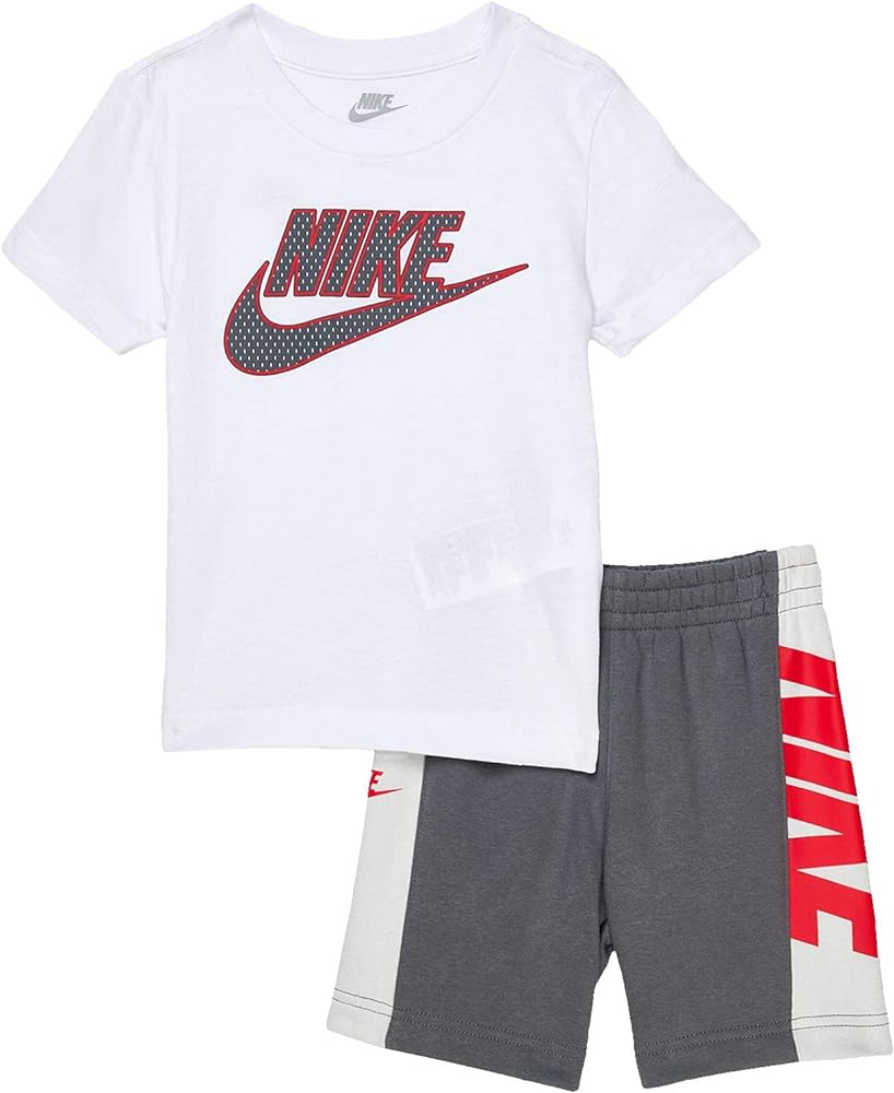 Nike Boy's Sportswear Amplify T-Shirt and Shorts Set (Toddler/Little Kids) Smoke Grey 6 Little Kid