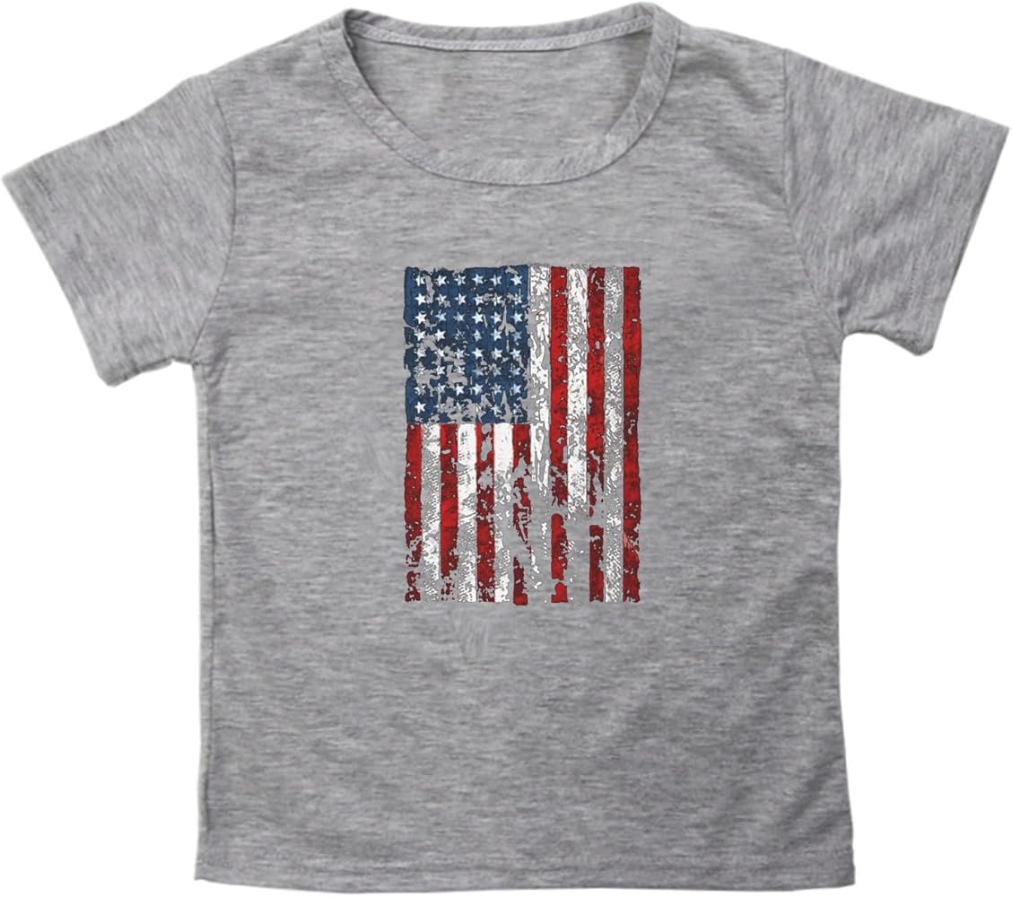 Kids Boys Girls Short Sleeved T Shirt Casual Loose Pullover Top Tees Toddler Children Indoor Outdoor Clothes