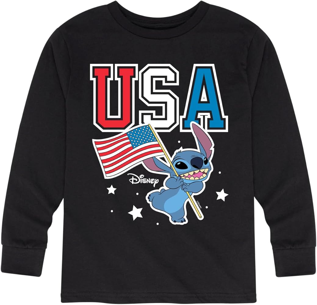 Disney Lilo & Stitch - USA Stitch - Youth Long Sleeve Graphic T-Shirt