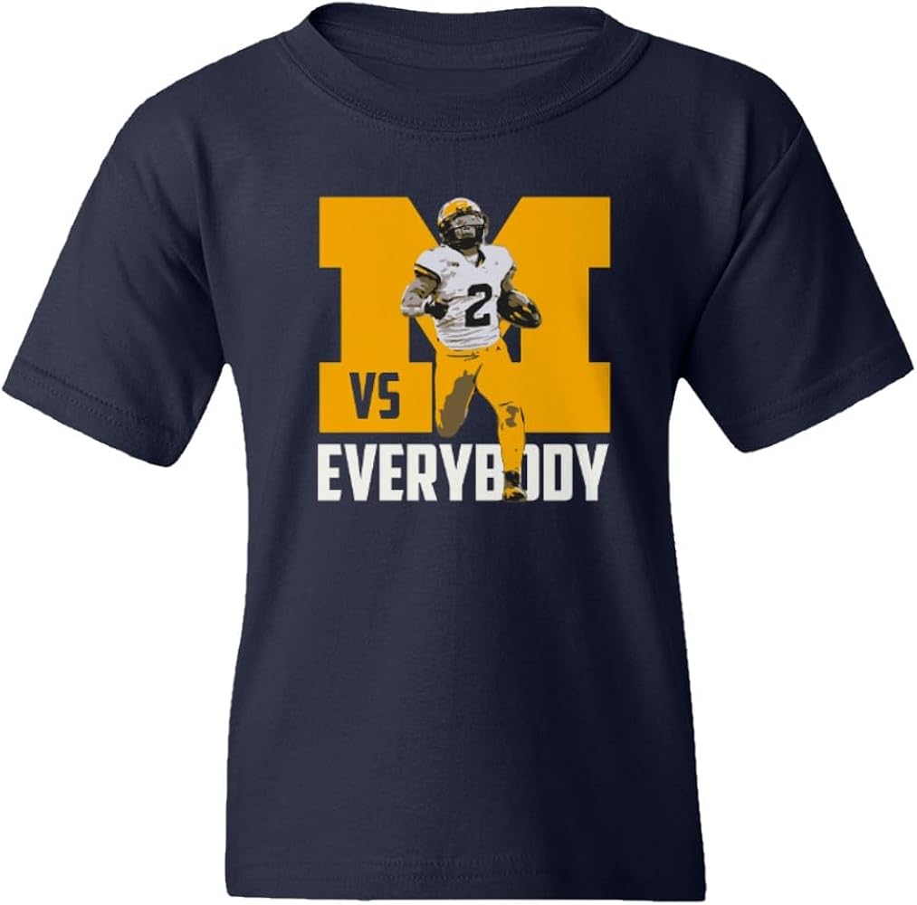 Michigan Against Everyone Corum Running Football Youth Unisex T-Shirt