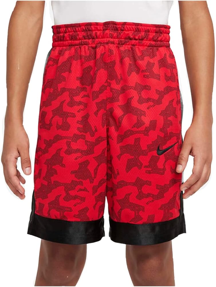 Nike Boys Elite Geometric Printed Basketball Shorts Large