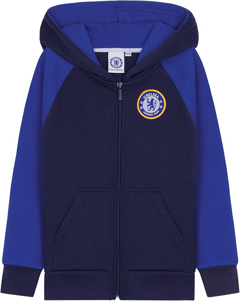 Chelsea F.C. Boys Zip Up Hoodie with Pockets