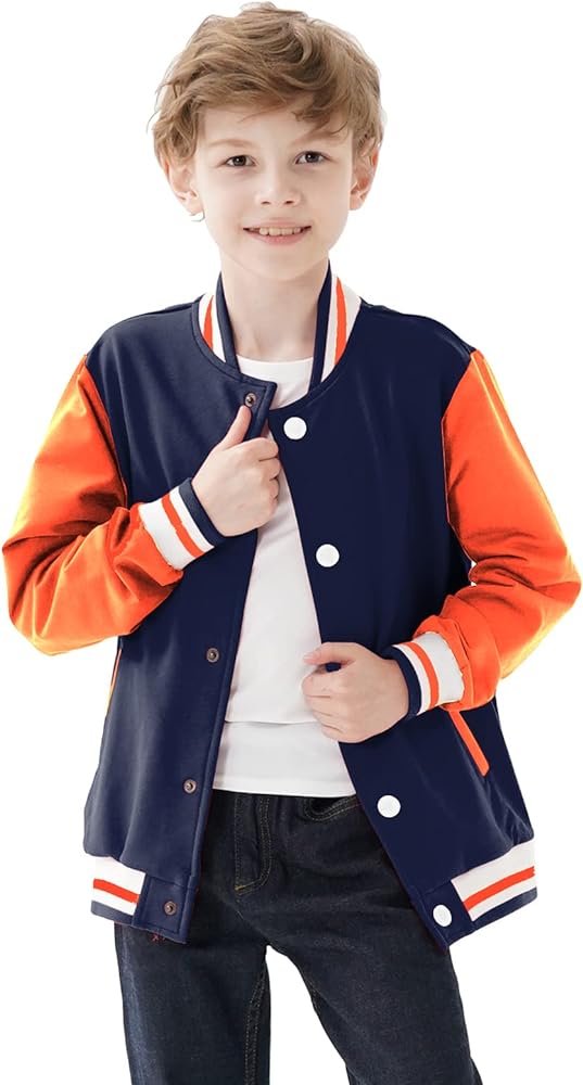 Kids Baseball Jackets Boys Girls Spring Autumn Varsity Jacket Everyday Classic Fashion School Sport Clothing