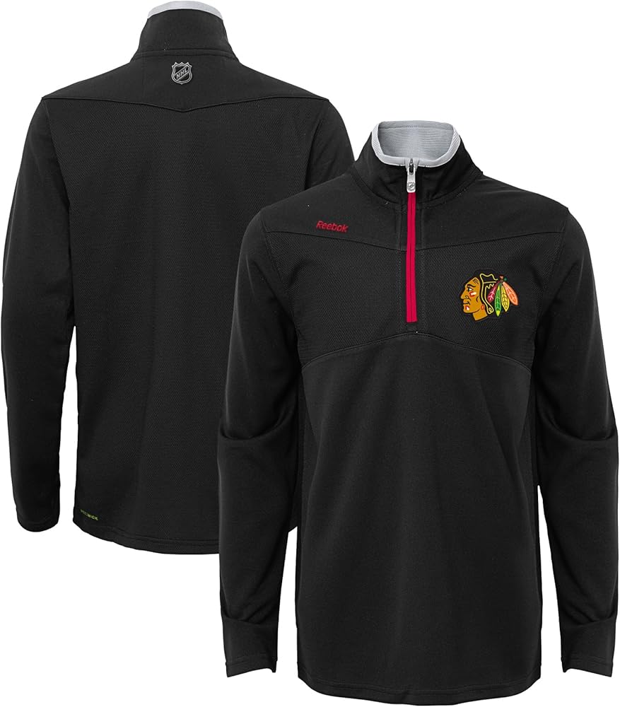 Reebok Chicago Blackhawks Kids Center Ice Lightweight 1/4-Zip