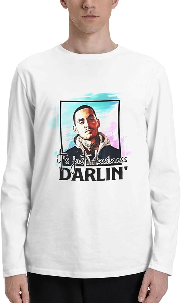 Manny Montana T Shirts Man's Loose Fit Casual Athletic Long Sleeve Round Neck Cotton T Shirts Tops