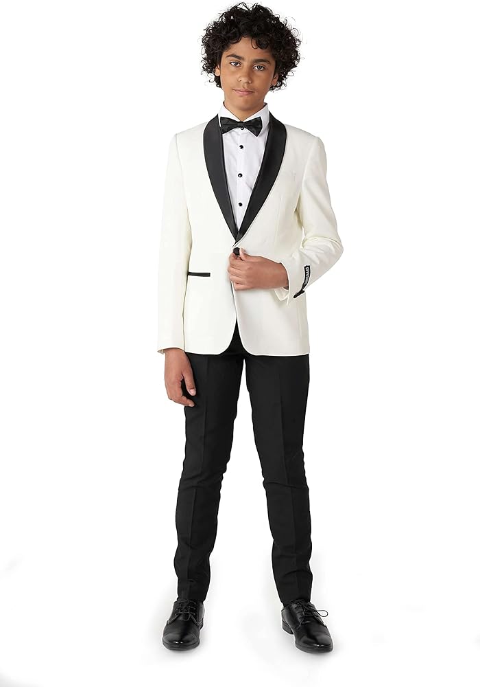 Opposuits Teen Boys Formal Outfit - Premium Tuxedo Suit - Slim Fit - Includes Blazer, Pants and Bow Tie