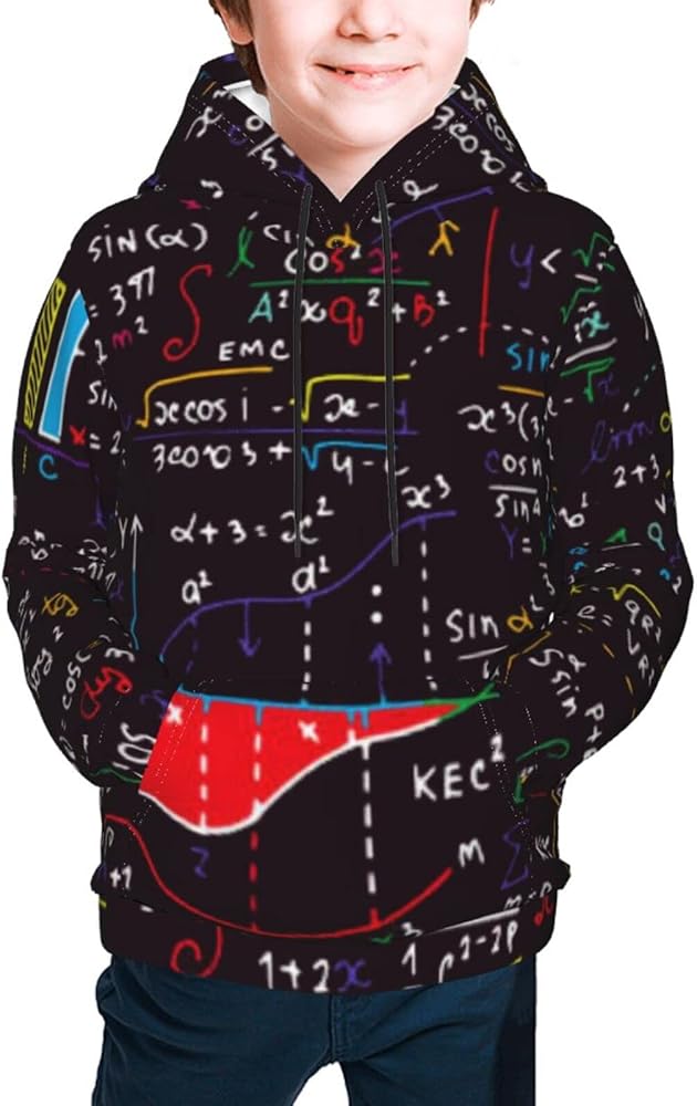 Math Education Geometrical Teen Pullover Hoodies Fashion Novelty Hoodies Hooded Sweatshirts For Boys