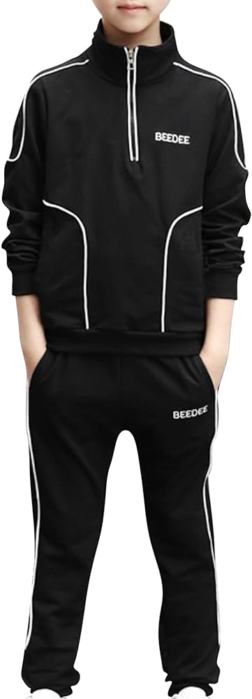 Kids Boys Two Pieces Tracksuits Sweat Suit Long Sleeve Pullover Sweatshirt Sweatpants Activewear Set