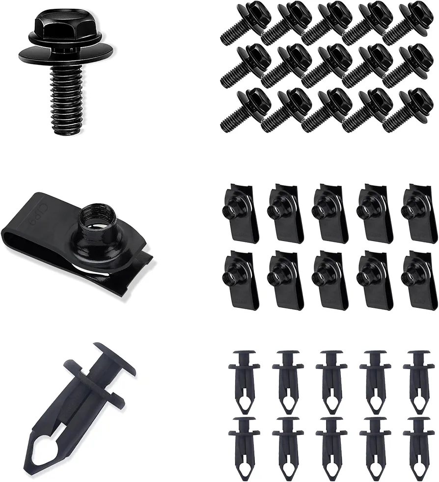 35PCS Car Engine Cover Clips Fasteners,Screw & Bolt Assortment Sets for Splash Shield Bumper Guard Under Car,Car Push Retainer Clips Compatible with Infiniti G35 G37 G37X FX35