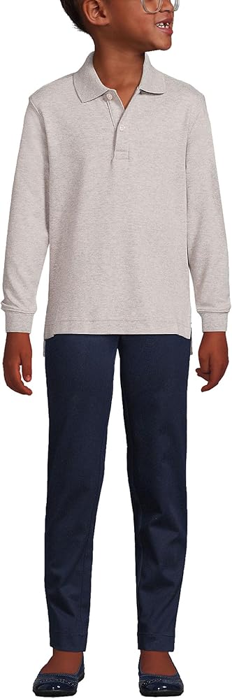 Lands' End School Uniform Long Sleeve Interlock Polo Shirt