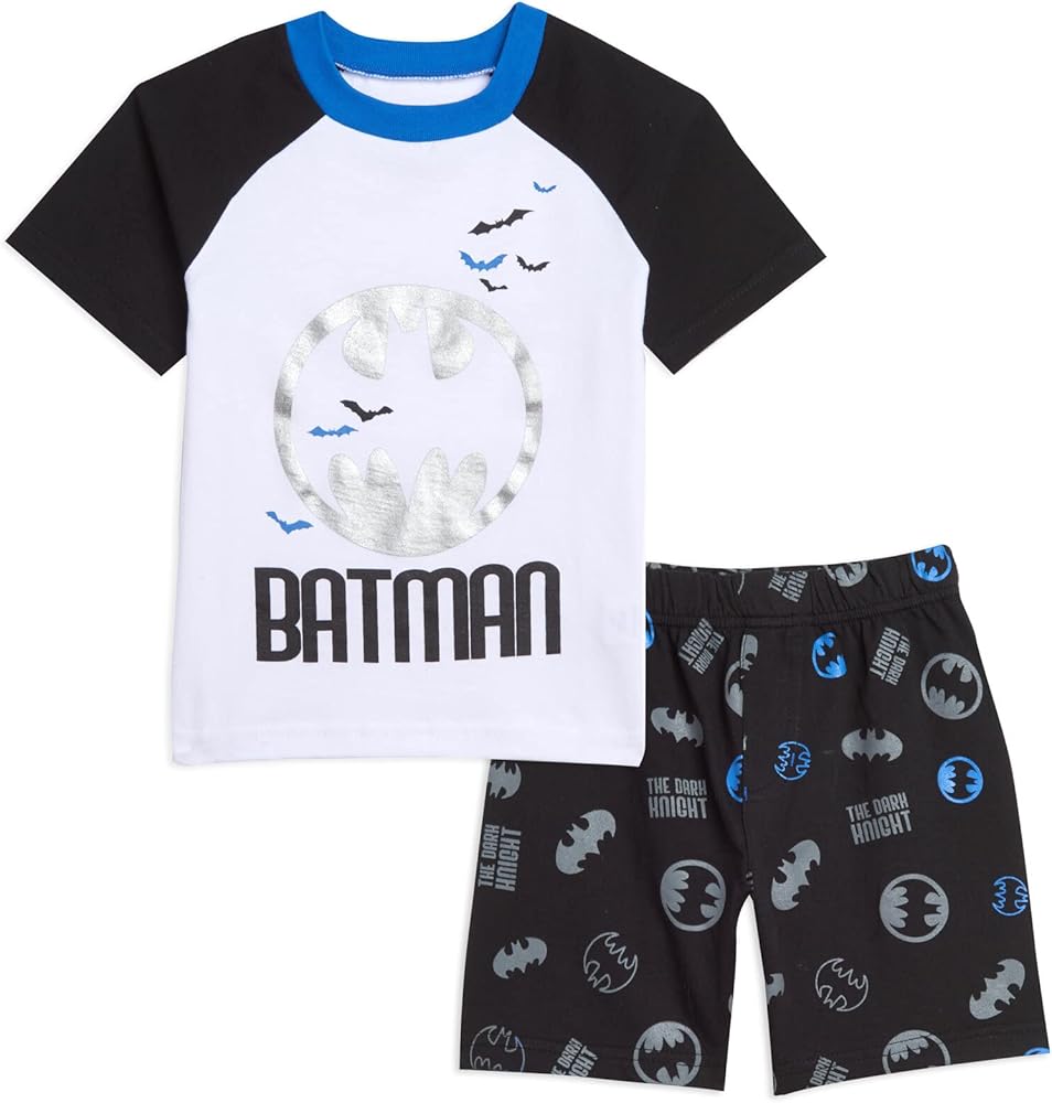 Warner Bros. Justice League Batman Boys Raglan T-Shirt & Shorts Set