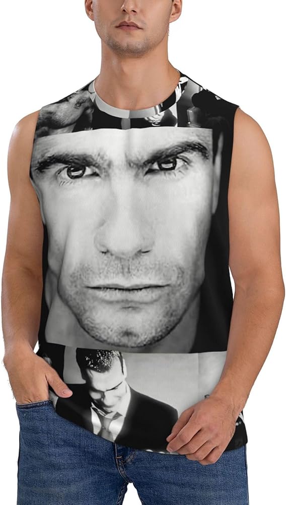 Henry Rollins Tank Top Men's Summer Casual Novelty Polyester Sleeveless Tee Shirts for Men