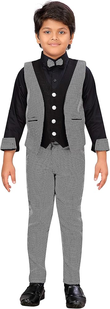 AJ DEZINES Boys Indian Wear Bollywood Style Shirt Waistcoat and Pant for Kids