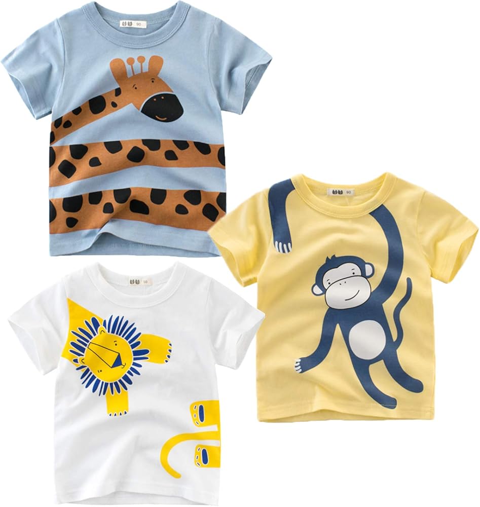 Boys Long Sleeve Shirts Crewneck Cotton Toddler Boys' Tops Tees Set