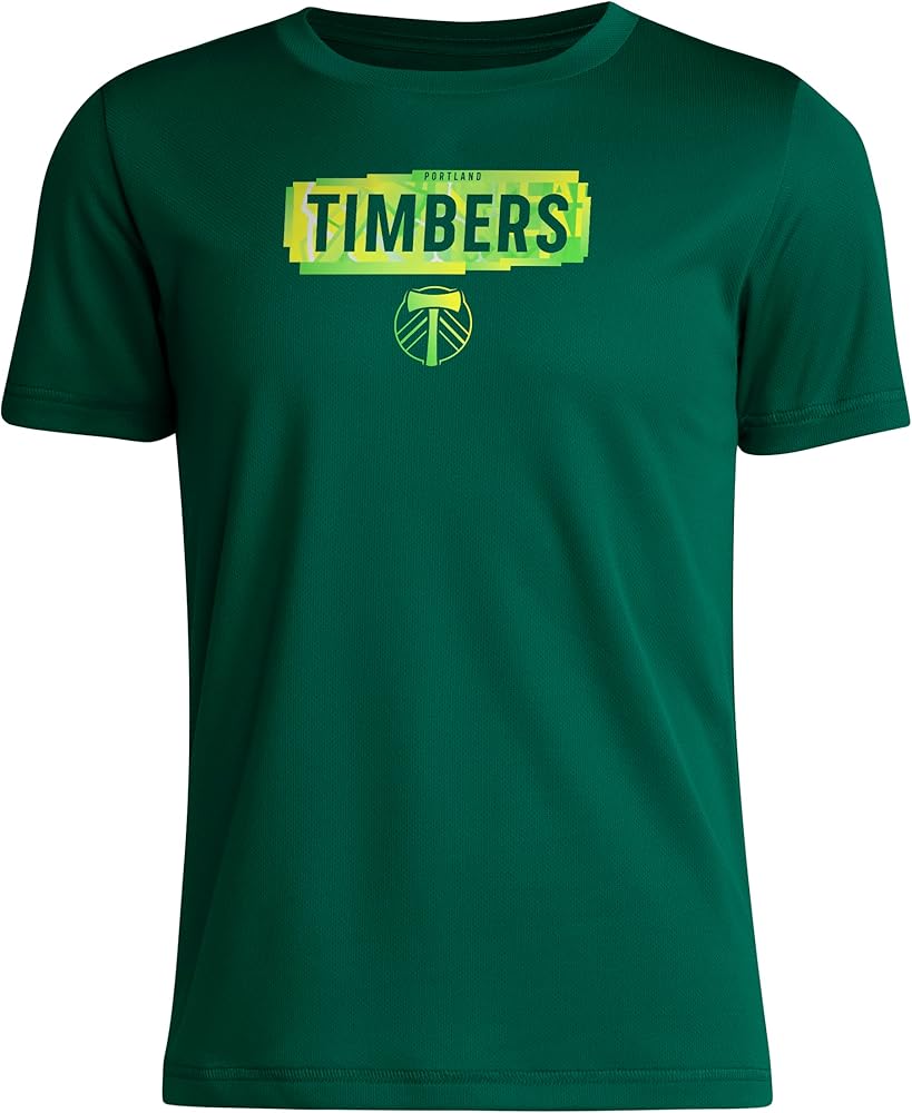 adidas Boys' Portland Timbers Short Sleeve Pre-Game T-Shirt