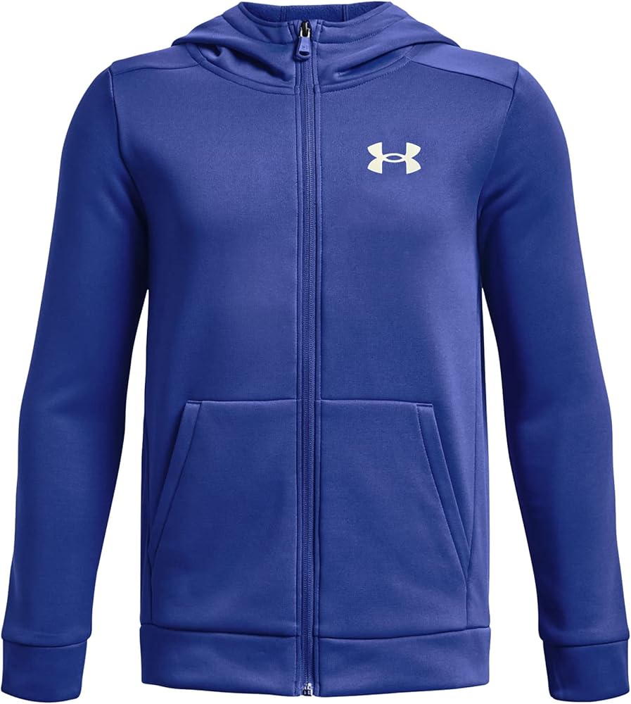 Under Armour Boys Armourfleece Full Zip Hoodie (as1, alpha, x_l, regular, (432) Tech Blue / / White), X-Large