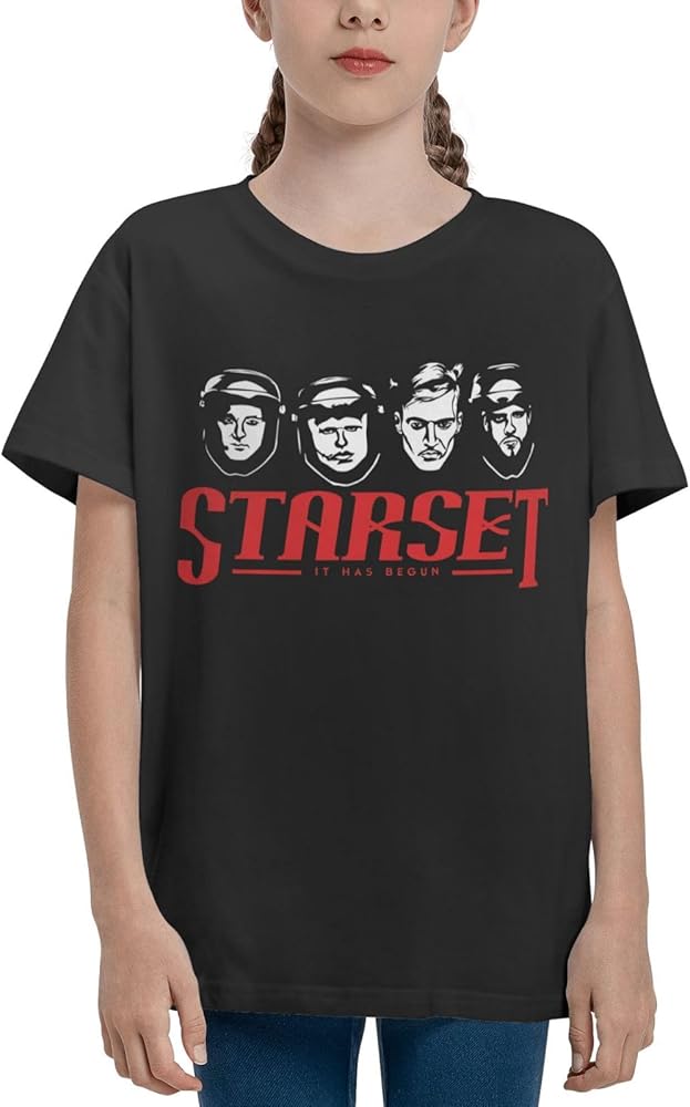 Starsets Shirt Boys Girls T Shirts Short Sleeve Graphic Tees Summer Casual Crewneck Tops Black, X-Large