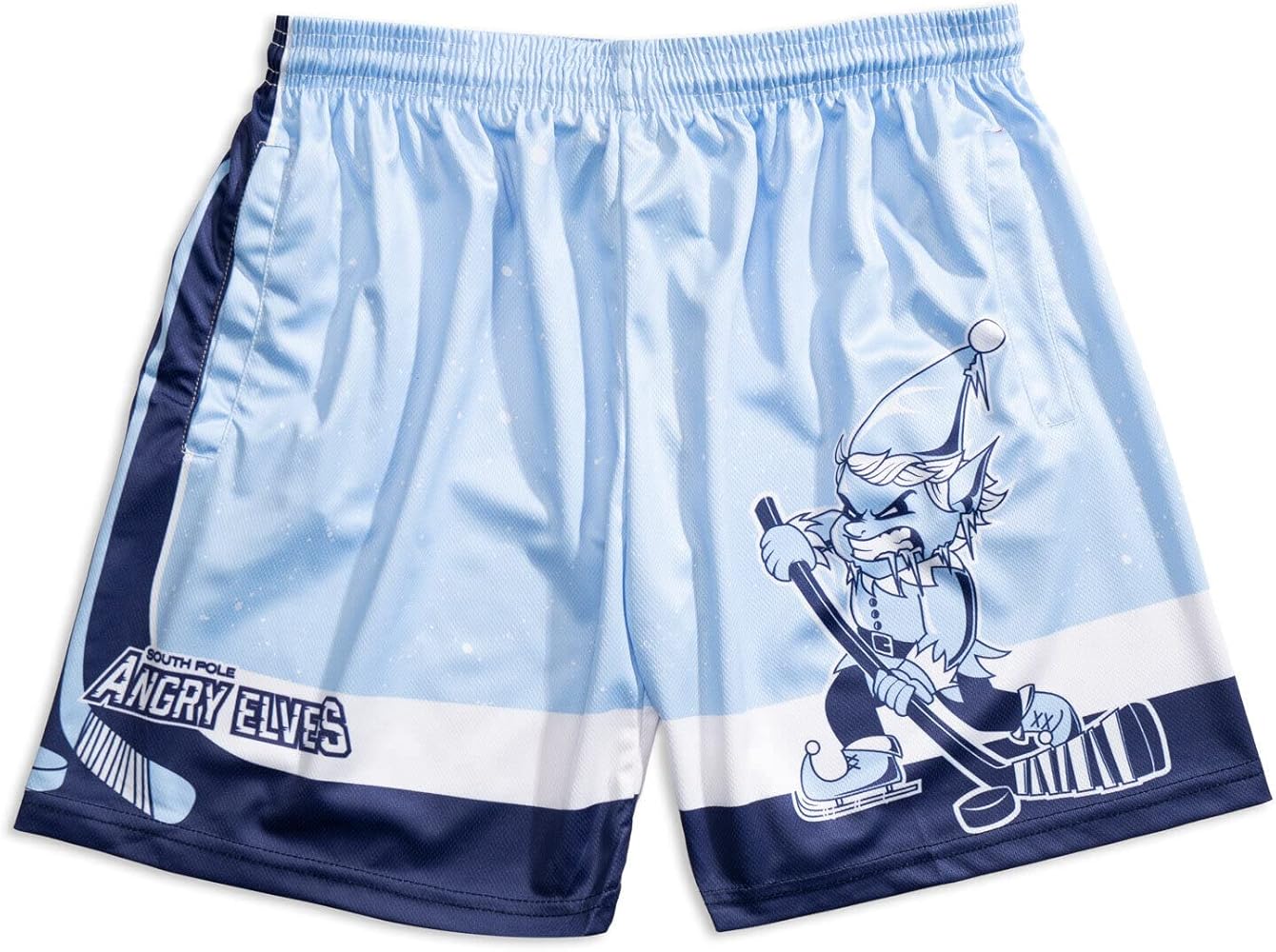 ChalkTalkSPORTS Hockey Performance Shorts | Angry Elves Christmas Hockey Shorts | Youth & Adult | Hockey Boys Athletic Shorts