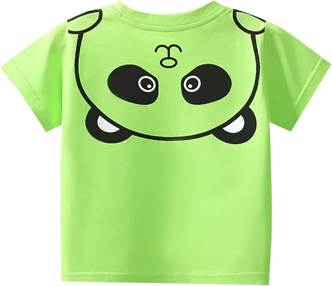 Eoailr Boys Short Sleeve T-Shirt Summer Round Neck Tee Cartoon Letter Printed Top Children's Tshirt Tops