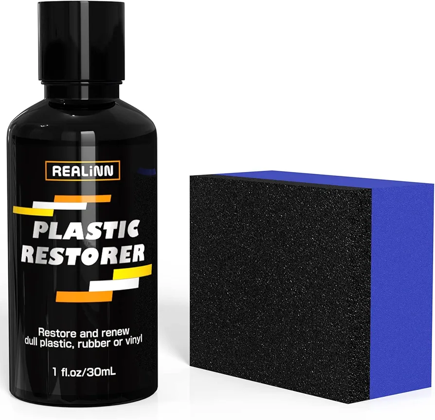 REALINN Plastic Restorer - Cars Ceramic Plastic Coating Trim Restore, Shines & Protects Plastic, Vinyl & Rubber Surfaces