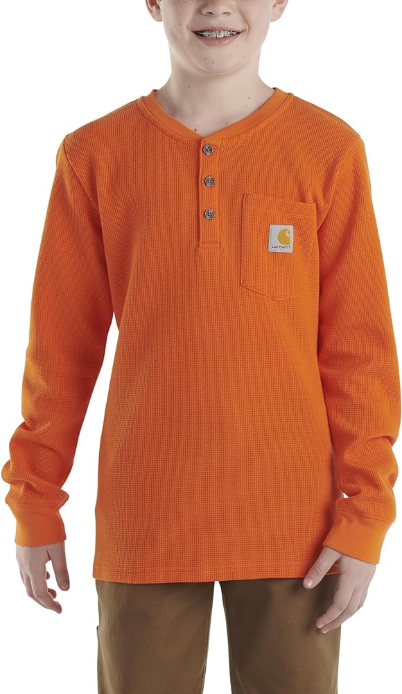 Carhartt Boys' Long Sleeve Henley Thermal Pocket T-Shirt