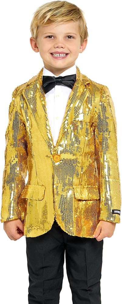 SUITMEISTER Sequin Blazer for Boys - Shiny Party Jacket for Kids - Slim Fit - Kids Party Blazer